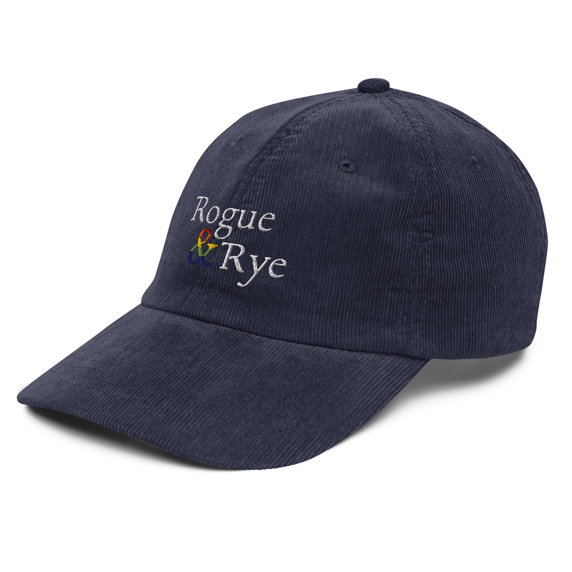 and pride hat, lgbtq corduroy cap, pride embroidered hat, queer and questioning cap, rogue and rye pride, inclusive pride apparel, outright international donation, and hat message, unstructured low profile cap, soft corduroy hat, queer pride gear, gender inclusive pride, thoughtful pride gift, adjustable pride cap, rogue and rye hat, embroidered message hat, live outside the binary, pride fashion statement, soft cotton pride hat