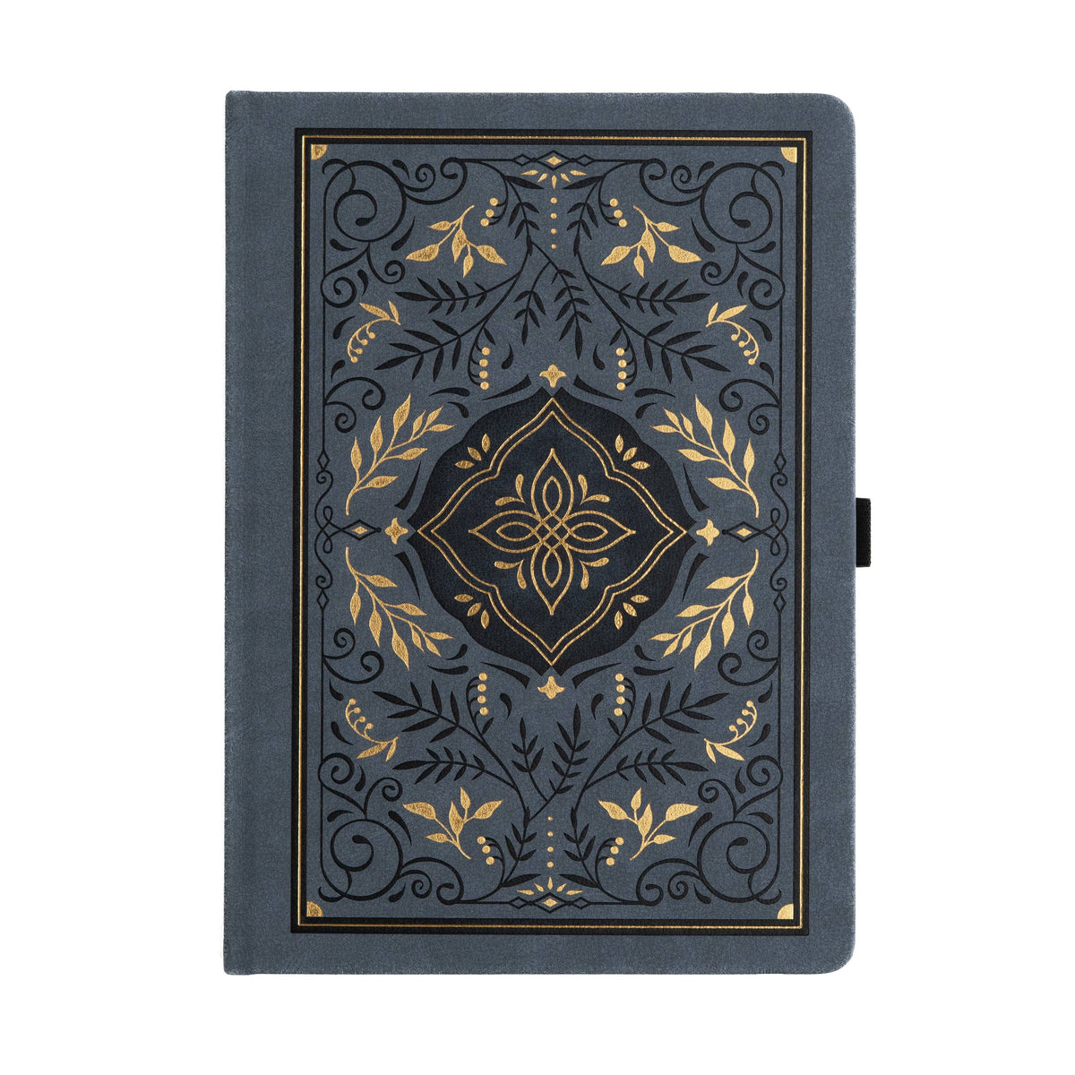 Archer and Olive Storybook Navy B5 notebook with ornate gold botanical cover
