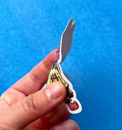 Art apron sticker, artist apron sticker, Natalie Andrewson sticker, risograph-inspired art sticker, matte vinyl art sticker, waterproof art sticker, durable vinyl sticker, creative gift for artists, art supplies sticker, laptop sticker for artists, water bottle sticker, sketchbook sticker, colorful art sticker, indie illustrator merchandise, small artist shop sticker, Rogue & Rye artist collection.