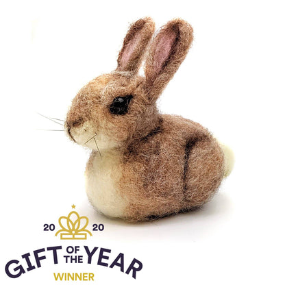baby bunny needle felting kit, beginner felting project, DIY wool bunny craft, soft sculpture bunny kit, award-winning craft kit, The Crafty Kit Company Scotland, cute animal felting kit, felt rabbit craft set, starter needle felting kit, handmade bunny decor