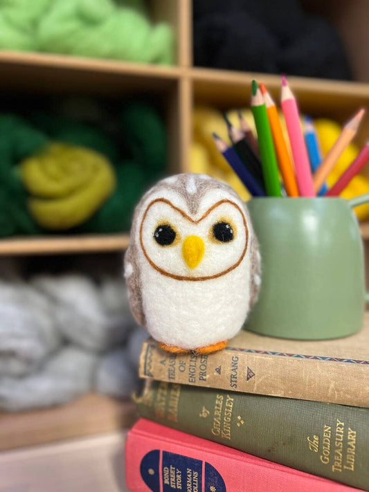 baby owl needle felting kit, beginner felting kit, owl craft kit for kids, crafty kit company owl, diy felt animal kit, wool owl needle felting, make your own felt owl, cute owl craft project, easy needle felting kit, uk craft kits for beginners, scottish needle felting kits, owl gift kit, animal felting for kids, soft sculpture owl kit, wool crafting kit for ages 10+