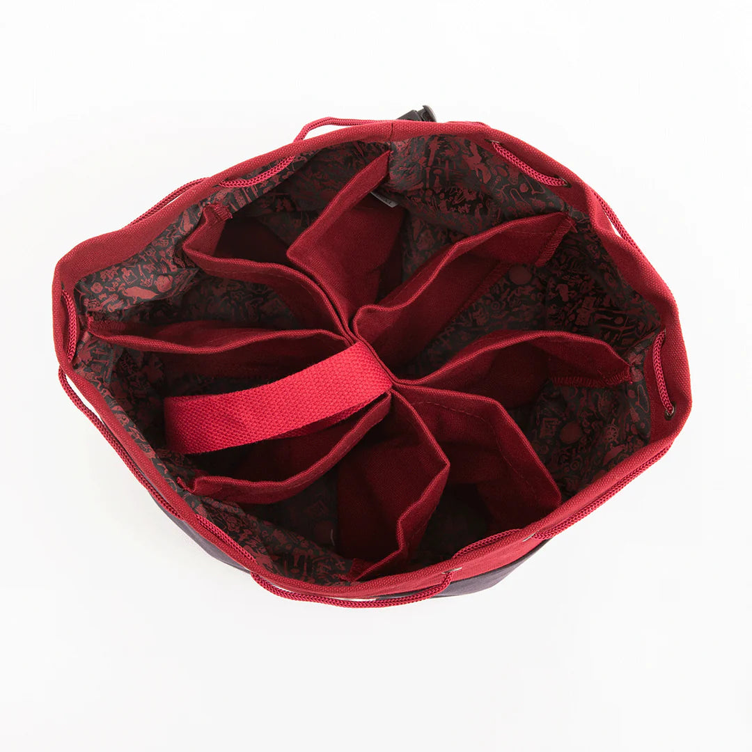 bailey’s dice bag of hoarding, critical role dice bag, oversized dice bag, laura bailey dice bag, crimson dice bag critical role, the dice bag dungeon, custom dice bag with pockets, critical role dice storage, rpg dice bag with compartments, tabletop gaming accessories, padded dice bag, dice bag of holding v4, dice hoarding bag, dice bag with campaign lining, savanna mayer well dipper art