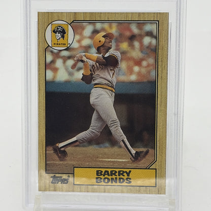 1987 Topps - Barry Bonds #320 (RC) PSA 8 1987 Topps Barry Bonds number 320 rookie card graded PSA 8 featuring the Hall of Fame Pittsburgh Pirates outfielder
