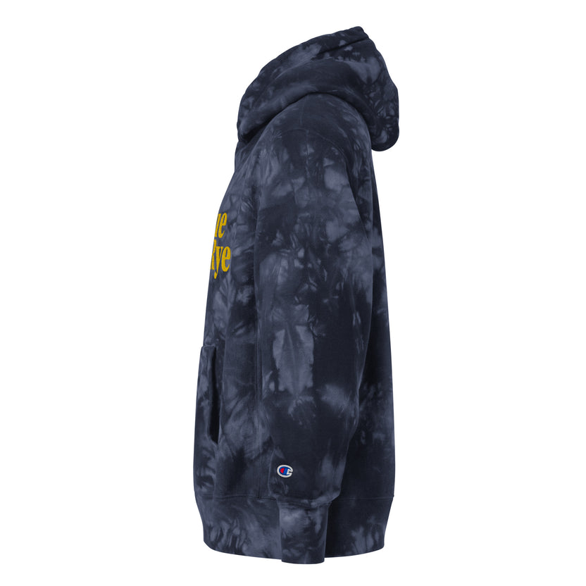 rogue and rye tie-dye hoodie, battle axe champion hoodie, fantasy streetwear, unisex tie-dye gamer hoodie, reverse weave fleece sweatshirt, rpg themed hoodie, rogue and rye merch, champion battle axe hoodie, heavy fleece game night hoodie, tie-dye hoodie for adventurers, embroidered champion fantasy hoodie, shrink-resistant hoodie, unique pattern champion sweatshirt