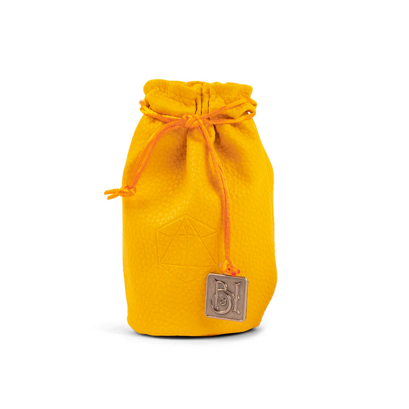 Fresh Cut Grass dice set, Bells Hells Critical Role dice, translucent yellow DnD dice, dice with tiny gears, saw icon d20, Critical Role official dice set, automaton character dice, resin polyhedral dice set, FCG dice Critical Role, Leia Rondeau dice design