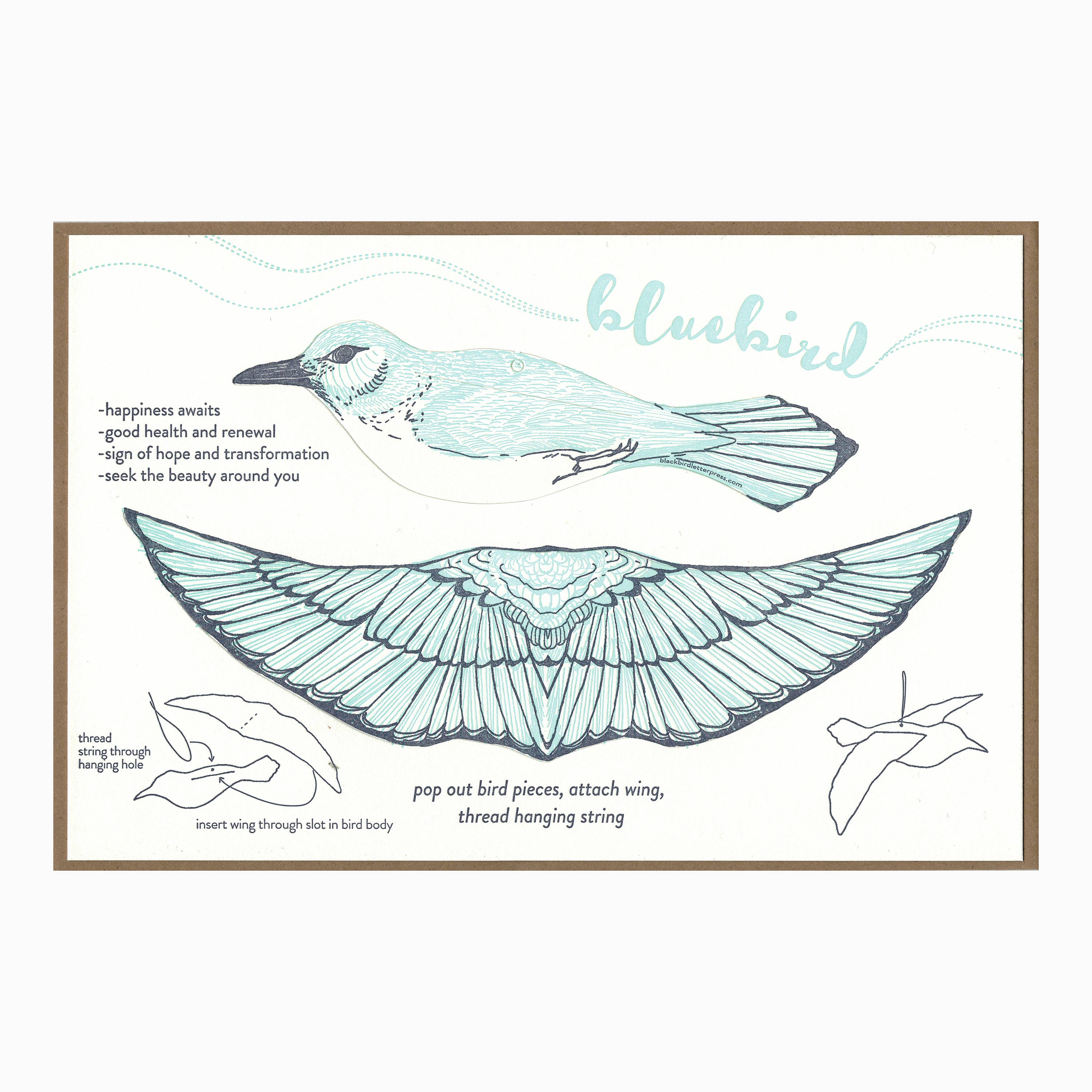 Bluebird Pop-Out Bird Greeting Card – Rogue & Rye