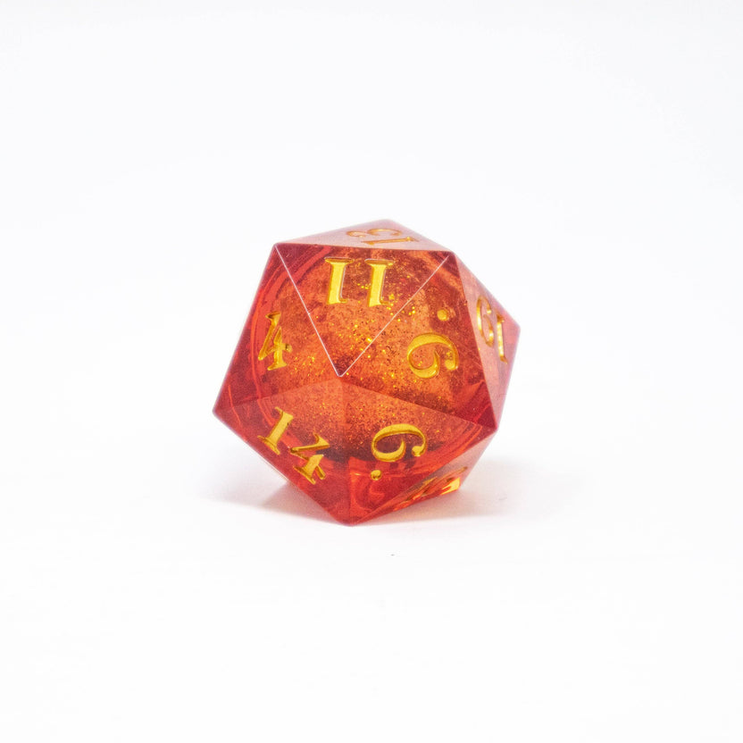 Bloom Pink Floral Dragons liquid-core d20 showing botanical details