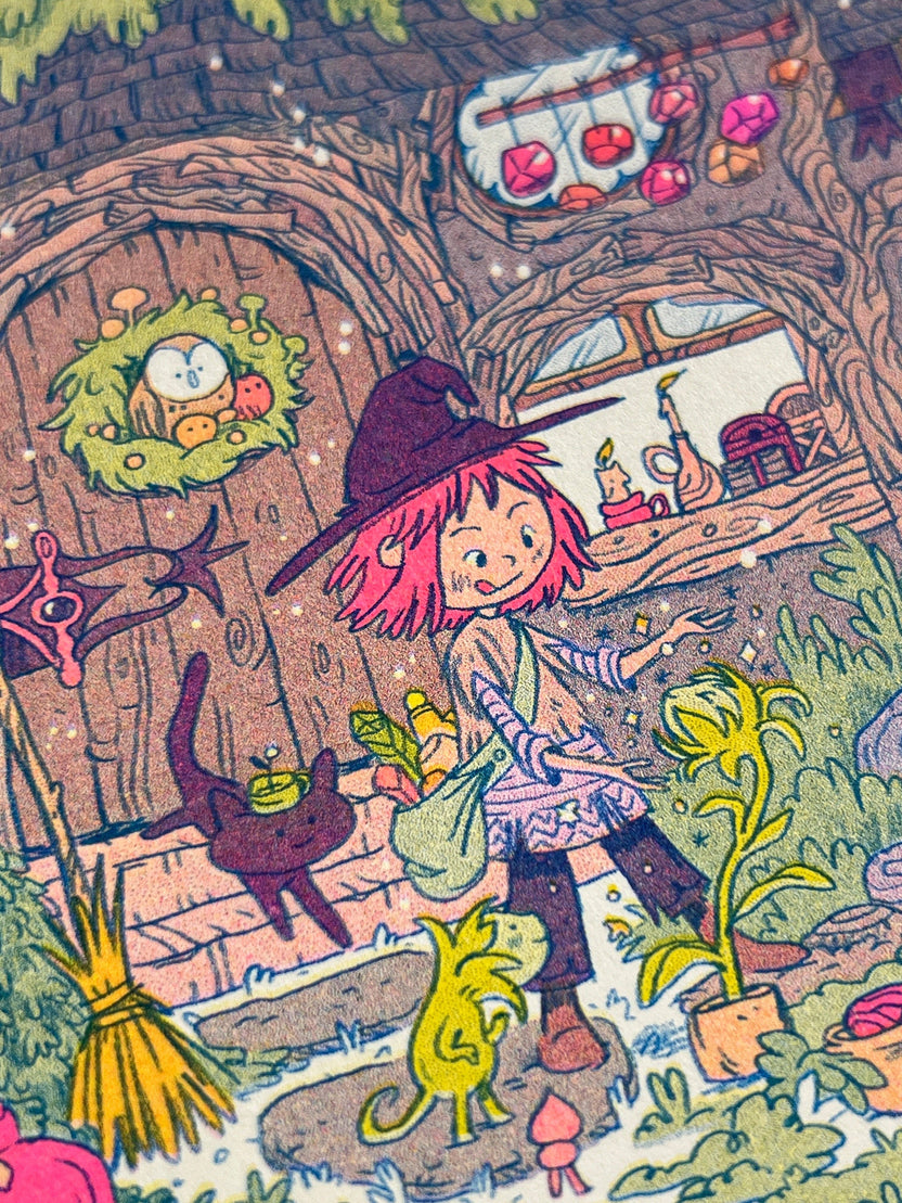 Little Witch House Riso Print by Natalie Andrewson