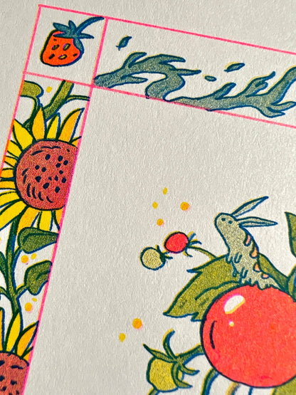 Sunflower Fairy Riso Print, Natalie Andrewson