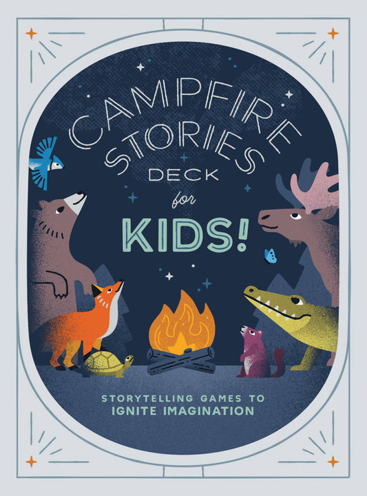 campfire stories deck for kids, kids storytelling cards, outdoor story game for kids, nature-themed story prompts, screen-free camping activity, creative storytelling for children, group story game for families, imaginative play cards, nature inspired kids game, fun travel activity for kids, collaborative story building, family storytelling game, campfire card game, story starters for kids, outdoor education game