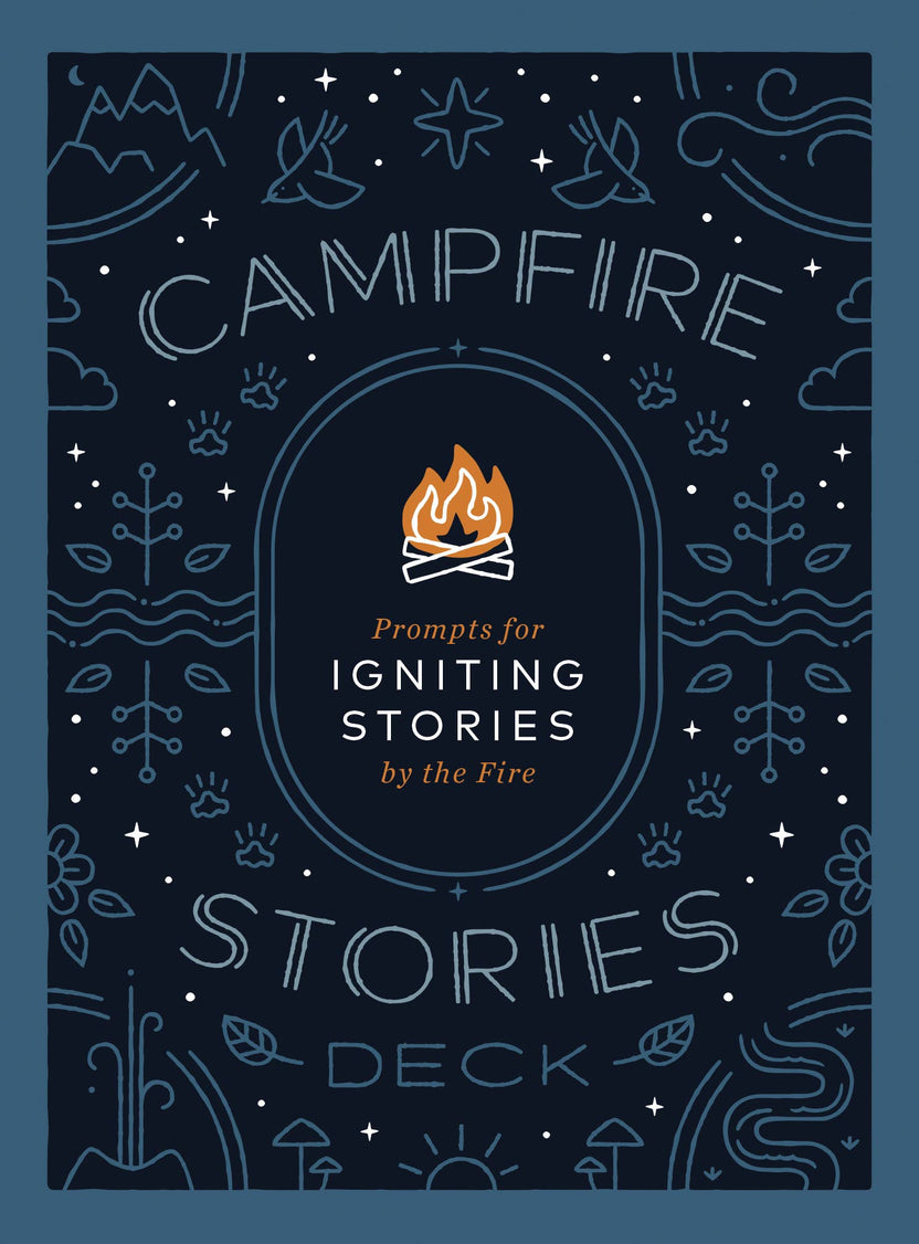 campfire stories deck, storytelling prompt cards, family campfire game, story cards for all ages, connection games for families, story starters deck, outdoor activity cards, camping conversation game, screen-free campfire fun, icebreaker card game, storytelling game for kids and adults, backyard game ideas, travel-friendly storytelling prompts, meaningful family activities, story game for group bonding