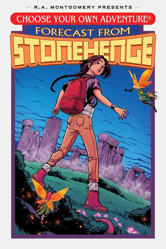 Choose Your Own Adventure graphic novel, Forecast From Stonehenge book, Stephanie Phillips CYOA, interactive comic for kids, Stonehenge adventure story, magical scythe graphic novel, mystery graphic novel for tweens, London underground adventure, middle grade CYOA book, choose-your-path graphic novel
