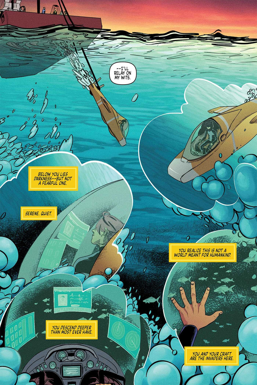 Choose Your Own Adventure graphic novel, Journey Under the Sea book, Andrew E.C. Gaska CYOA, underwater graphic novel, interactive comic for kids, deep sea adventure story, ocean-themed CYOA book, submarine adventure graphic novel, Atlantis kids book, aquatic choose-your-path graphic novel