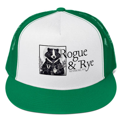 cleric trucker cap, skunk cleric hat, Rogue & Rye DnD hat, healing class cap, DnD trucker hat, RPG character hat, fantasy roleplay merch, adjustable DnD cap, skunk character gear, tabletop game apparel