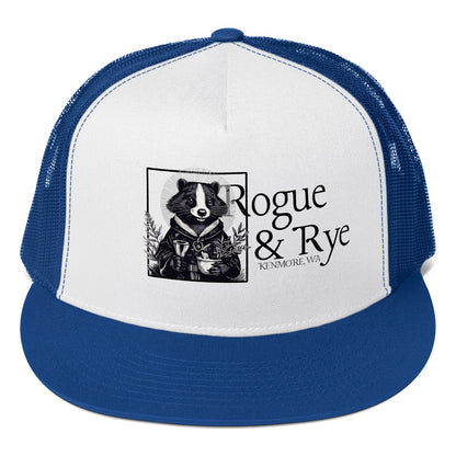 cleric trucker cap, skunk cleric hat, Rogue & Rye DnD hat, healing class cap, DnD trucker hat, RPG character hat, fantasy roleplay merch, adjustable DnD cap, skunk character gear, tabletop game apparel