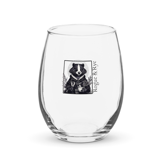 Cleric wine glass, D&D stemless wine glass, fantasy healer drinkware, RPG cleric skunk glass, 15 oz tabletop wine glass, stemless RPG glassware, Rogue & Rye drink accessories, gamer gift wine glass, healing magic wine glass, fantasy character glass
