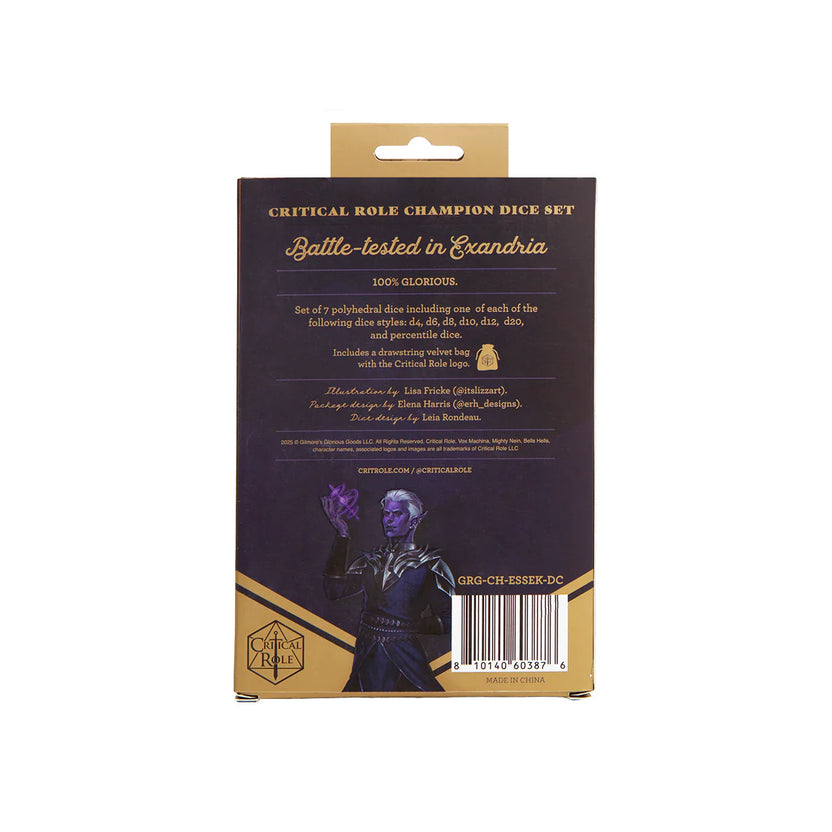 Essek Thelyss Champion Dice Set – Critical Role, Mighty Nein