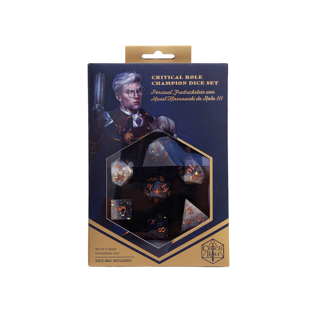 Critical Role Champion Dice Set: Percival Fredrickstein Von Musel Klossowski De Rolo III