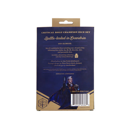 Critical Role Champion Dice Set: Percival Fredrickstein Von Musel Klossowski De Rolo III