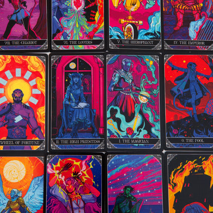 critical role tarot deck, exandria tarot cards, 10 year anniversary tarot, critical role arcana deck, wild magic tarot set, matt paquette design, taliesin jaffe tarot, james fenner tarot art, snow conrad card illustrations, critical role merch, tarot deck for critters, custom fantasy tarot cards, major arcana exandria, dnd themed tarot deck, critical role divination cards, tarot gift set with guidebook