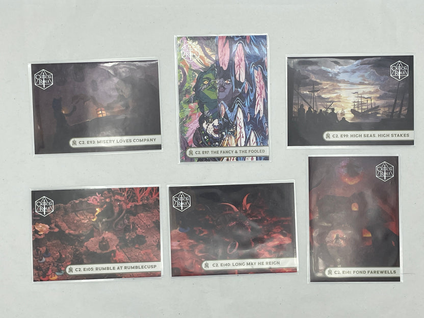 Collectible Critical Role 10th Anniversary Trading Cards full base-card set featuring beautiful artwork representing characters and moments from the series perfect for tabletop RPG fans and card collectors