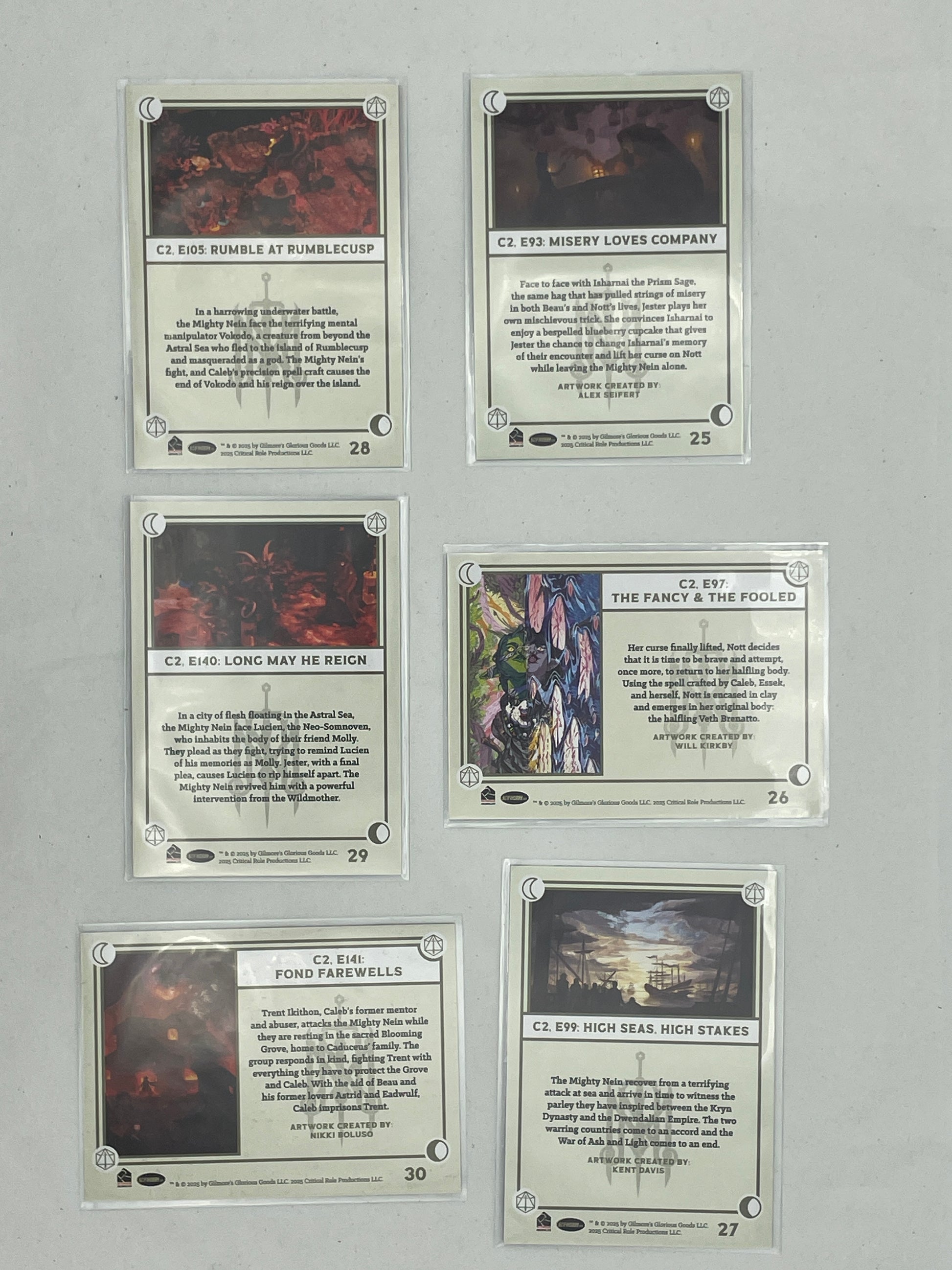 Collectible Critical Role 10th Anniversary Trading Cards full base-card set featuring beautiful artwork representing characters and moments from the series perfect for tabletop RPG fans and card collectors