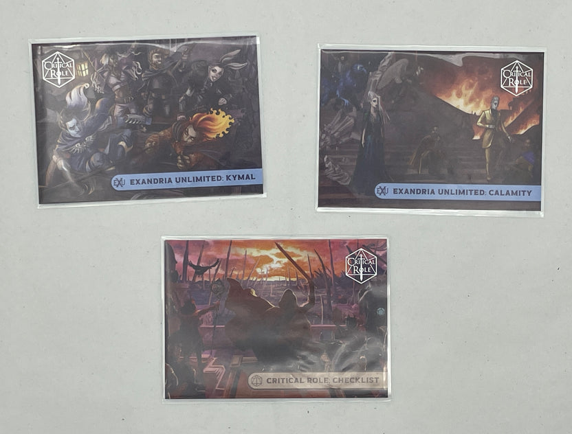 Collectible Critical Role 10th Anniversary Trading Cards full base-card set featuring beautiful artwork representing characters and moments from the series perfect for tabletop RPG fans and card collectors