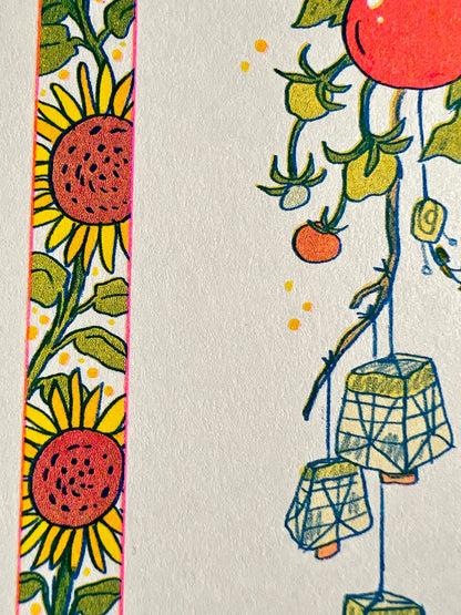 Sunflower Fairy Riso Print, Natalie Andrewson