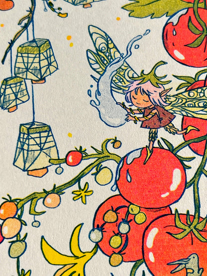 Sunflower Fairy Riso Print, Natalie Andrewson