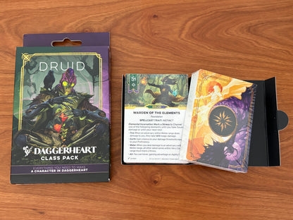 Daggerheart Druid Class Pack character card deck from Darrington Press featuring domain cards, subclass options, and streamlined tabletop RPG character creation for fantasy roleplaying games