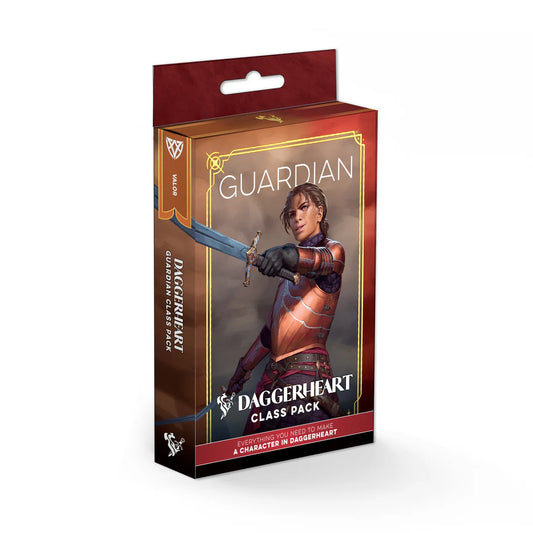 Daggerheart guardian Class Pack character card deck from Darrington Press featuring domain cards, subclass options, and streamlined tabletop RPG character creation for fantasy roleplaying games