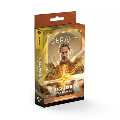 Daggerheart seraph Class Pack character card deck from Darrington Press featuring domain cards, subclass options, and streamlined tabletop RPG character creation for fantasy roleplaying games