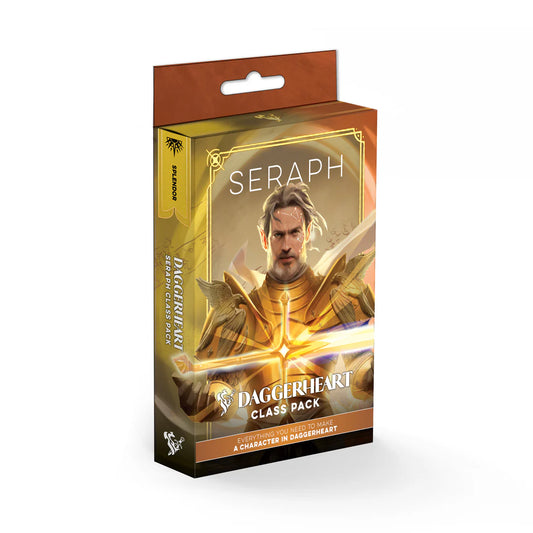 Daggerheart seraph Class Pack character card deck from Darrington Press featuring domain cards, subclass options, and streamlined tabletop RPG character creation for fantasy roleplaying games