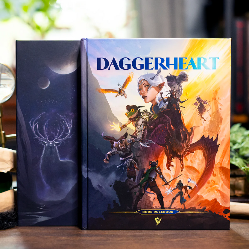 daggerheart rpg, daggerheart tabletop roleplaying game, new fantasy ttrpg system, 2d12 hope and fear dice system, daggerheart rulebook and cards, storytelling rpg system, daggerheart character cards, collaborative worldbuilding rpg, critical role daggerheart, narrative-driven ttrpg, daggerheart ancestry and domain cards, gm and player rpg tools, beginner-friendly fantasy rpg, daggerheart core set, beautifully illustrated tabletop rpg