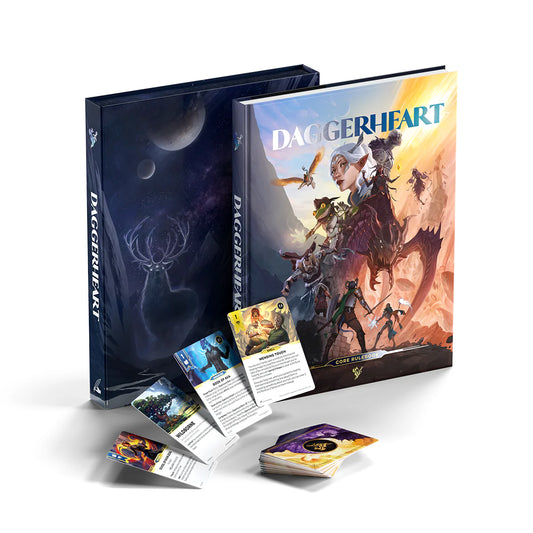 daggerheart rpg, daggerheart tabletop roleplaying game, new fantasy ttrpg system, 2d12 hope and fear dice system, daggerheart rulebook and cards, storytelling rpg system, daggerheart character cards, collaborative worldbuilding rpg, critical role daggerheart, narrative-driven ttrpg, daggerheart ancestry and domain cards, gm and player rpg tools, beginner-friendly fantasy rpg, daggerheart core set, beautifully illustrated tabletop rpg