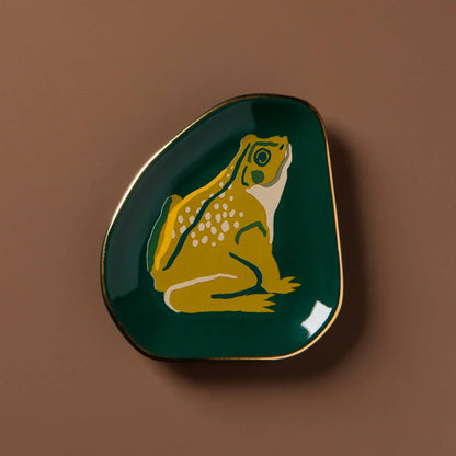 frog trinket tray, frog shaped dish, ceramic catchall tray, Danica Studio trinket tray, whimsical home decor, animal trinket tray, jewelry tray, entryway tray, giftable decor