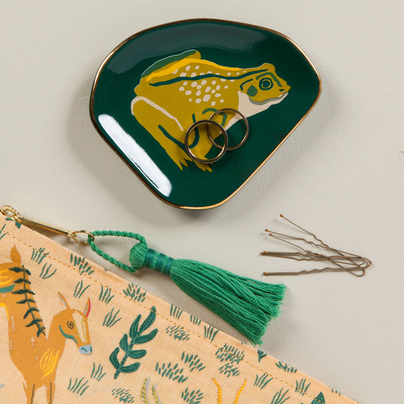 frog trinket tray, frog shaped dish, ceramic catchall tray, Danica Studio trinket tray, whimsical home decor, animal trinket tray, jewelry tray, entryway tray, giftable decor