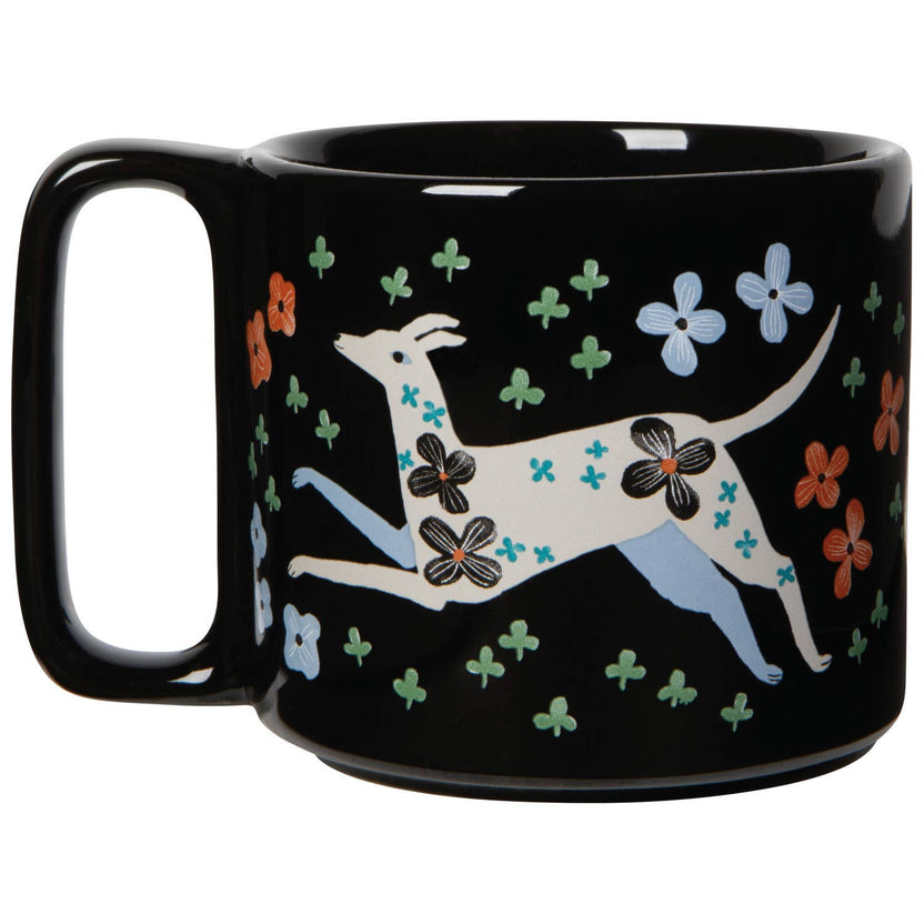 stoneware mug, illustrated mug, Danica Studio mug, midi mug, 11 oz mug, dogwood mug, everyday coffee mug, tea mug, giftable mug, kitchenware gift