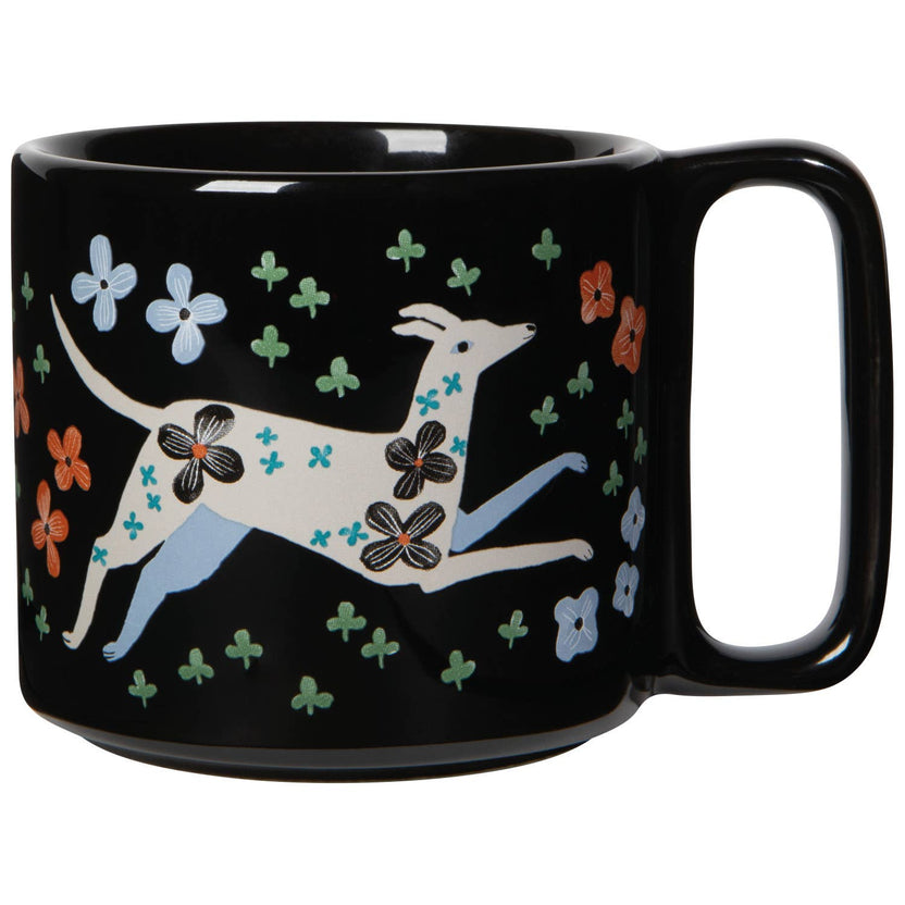 stoneware mug, illustrated mug, Danica Studio mug, midi mug, 11 oz mug, dogwood mug, everyday coffee mug, tea mug, giftable mug, kitchenware gift