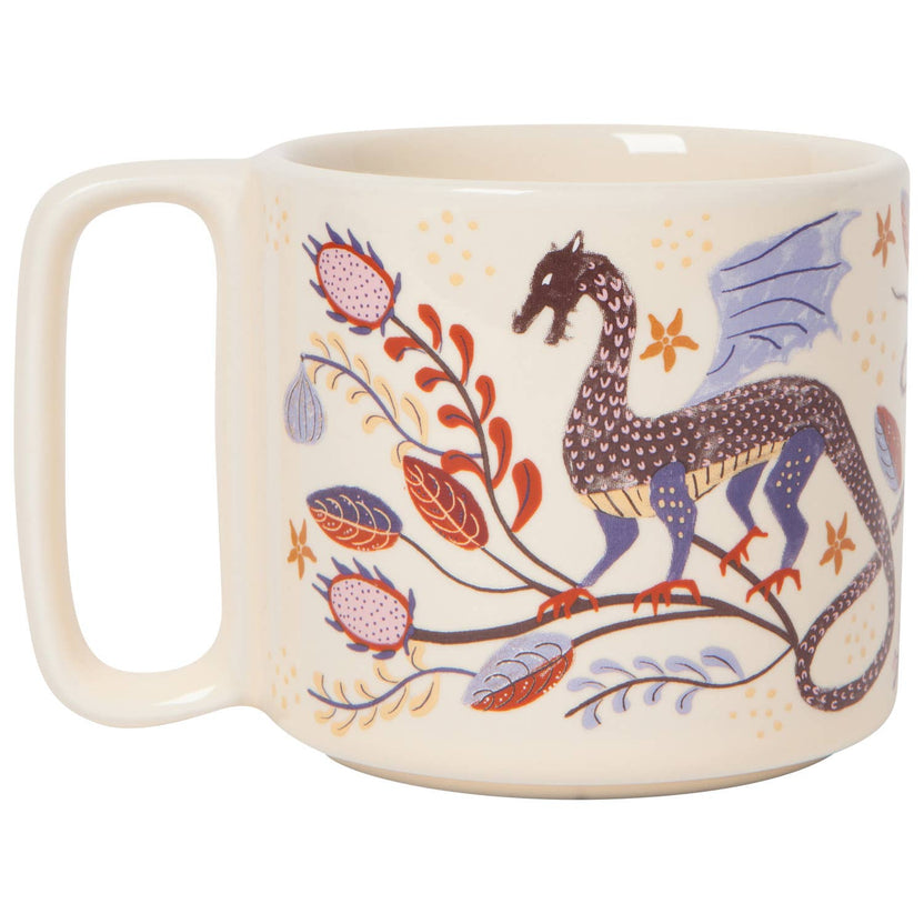 ember midi mug, dragon mug, stoneware mug, Danica Studio mug, illustrated mug, 11 oz mug, everyday coffee mug, tea mug, giftable kitchenware