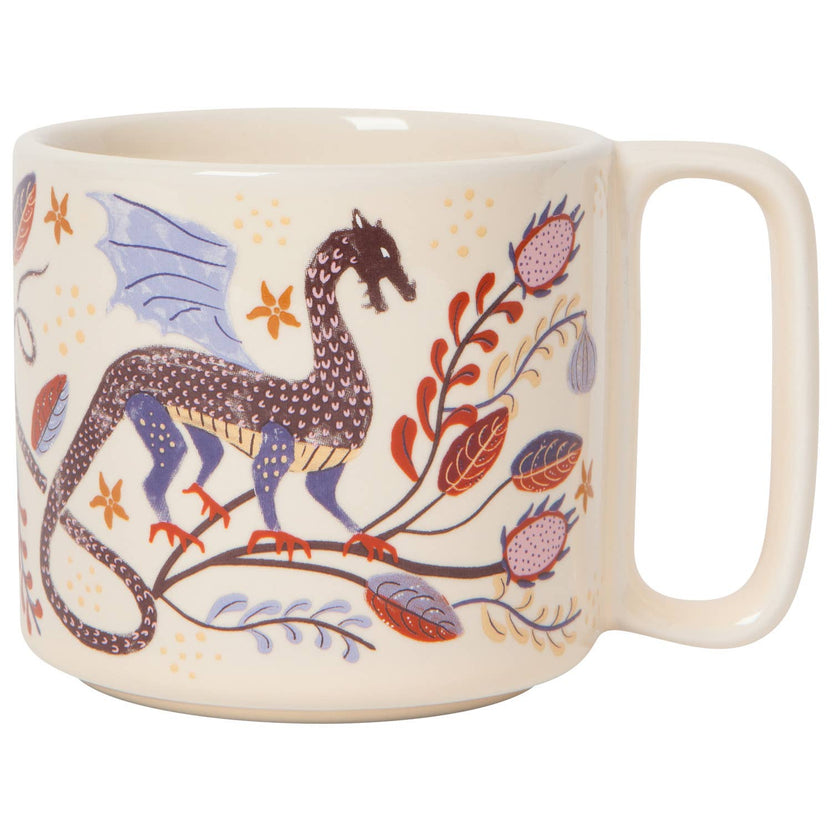 ember midi mug, dragon mug, stoneware mug, Danica Studio mug, illustrated mug, 11 oz mug, everyday coffee mug, tea mug, giftable kitchenware