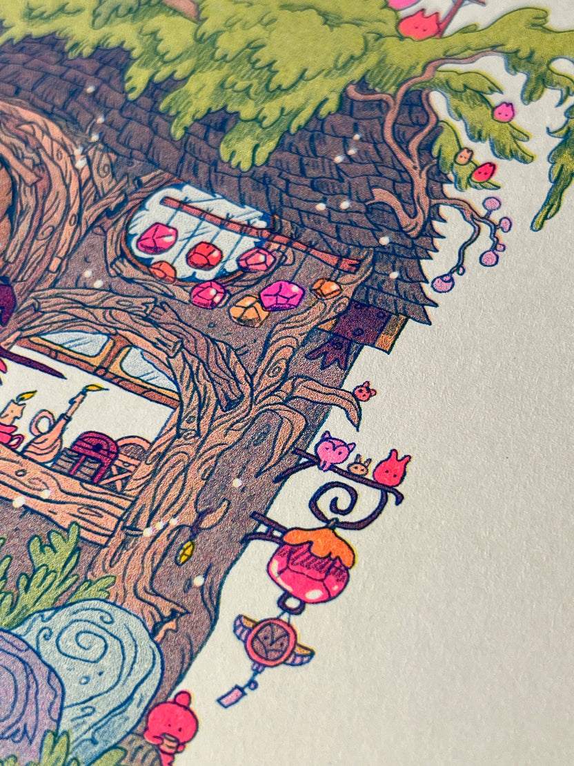 Little Witch House Riso Print by Natalie Andrewson