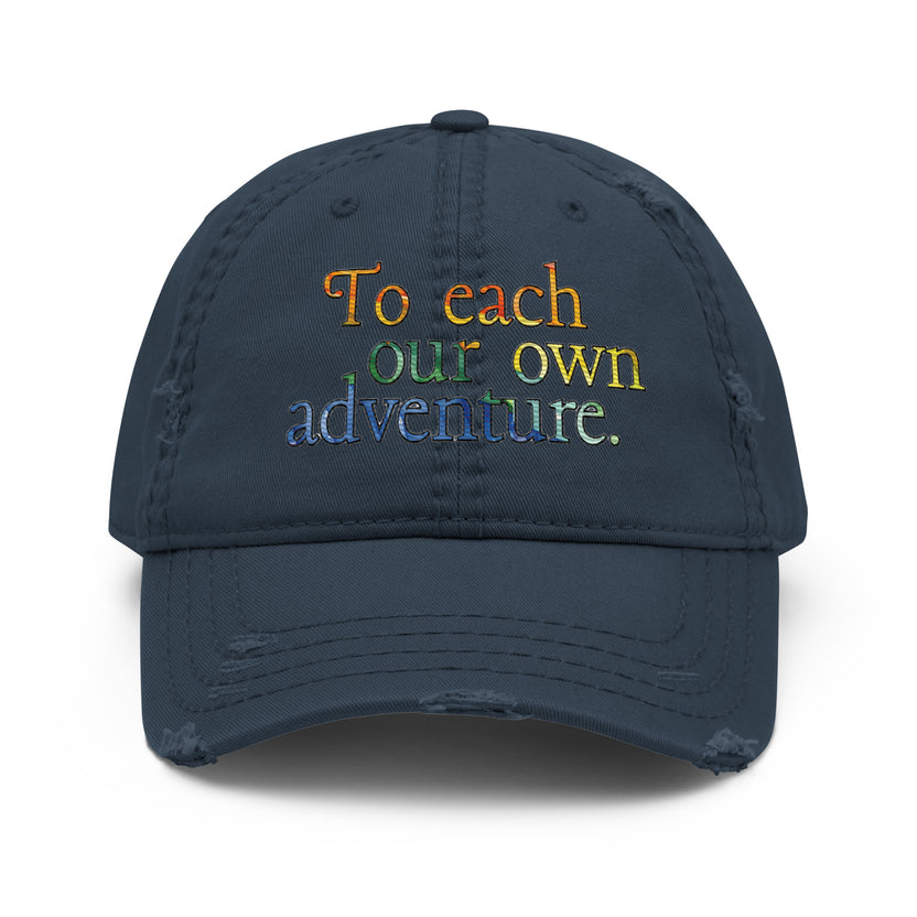 Pride hat, LGBTQIA+ pride cap, rainbow embroidered hat distressed pride baseball cap, unstructured cotton twill cap, Pride apparel accessory, inclusive fashion hat, LGBTQIA+ support merchandise, queer pride fashion, Outright International donation, ally pride gear, Pride month clothing, gender-neutral cap, low-profile dad hat, soft crown baseball cap, adjustable hook-and-loop hat, lived-in look cap, ethically made hat, made-to-order fashion, sustainable pride gear, slow fashion accessories
