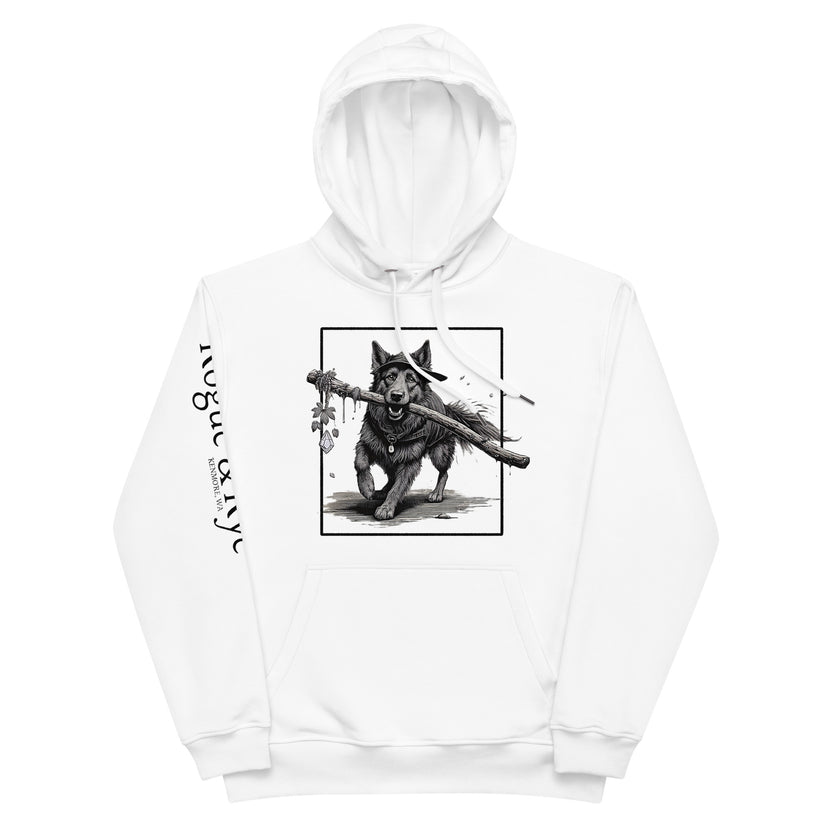 druid eco hoodie, organic cotton hoodie, RPG druid sweatshirt, D&D inspired eco hoodie, fantasy character hoodie, sustainable nerd fashion, unisex RPG hoodie, Rogue & Rye hoodie, environmentally friendly hoodie, adventure themed hoodie