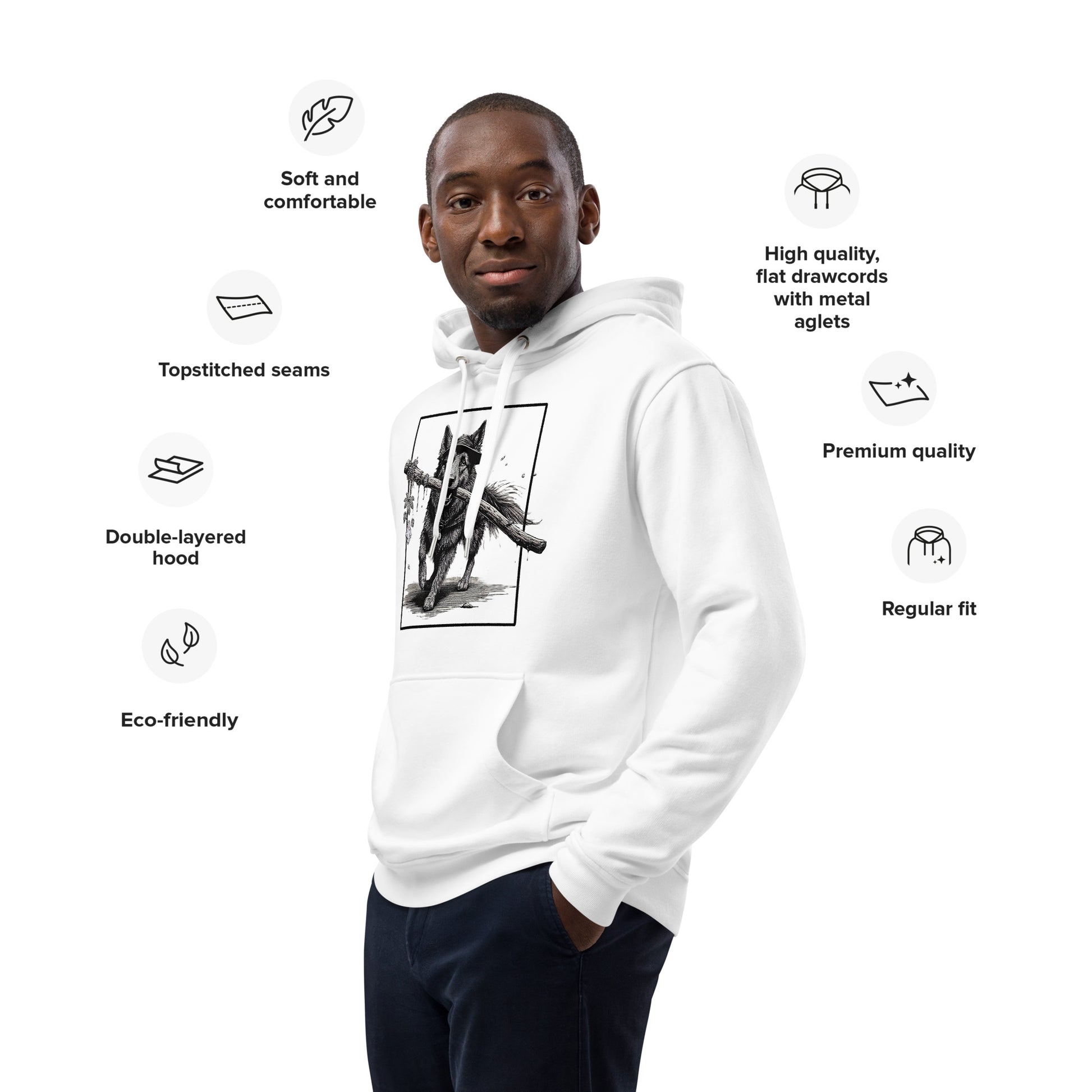 druid eco hoodie, organic cotton hoodie, RPG druid sweatshirt, D&D inspired eco hoodie, fantasy character hoodie, sustainable nerd fashion, unisex RPG hoodie, Rogue & Rye hoodie, environmentally friendly hoodie, adventure themed hoodie