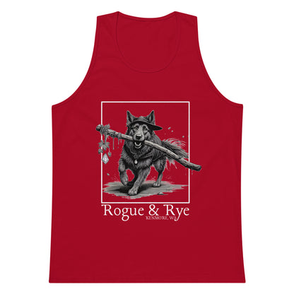 druid tank top, druid dog tank, rogue and rye tank, premium fantasy tank top, rpg character tank, unisex adventure tank, nature-inspired workout top, soft cotton druid tank, relaxed fit dnd tank, breathable gamer apparel, wilderness trail tank top, dark print fantasy shirt