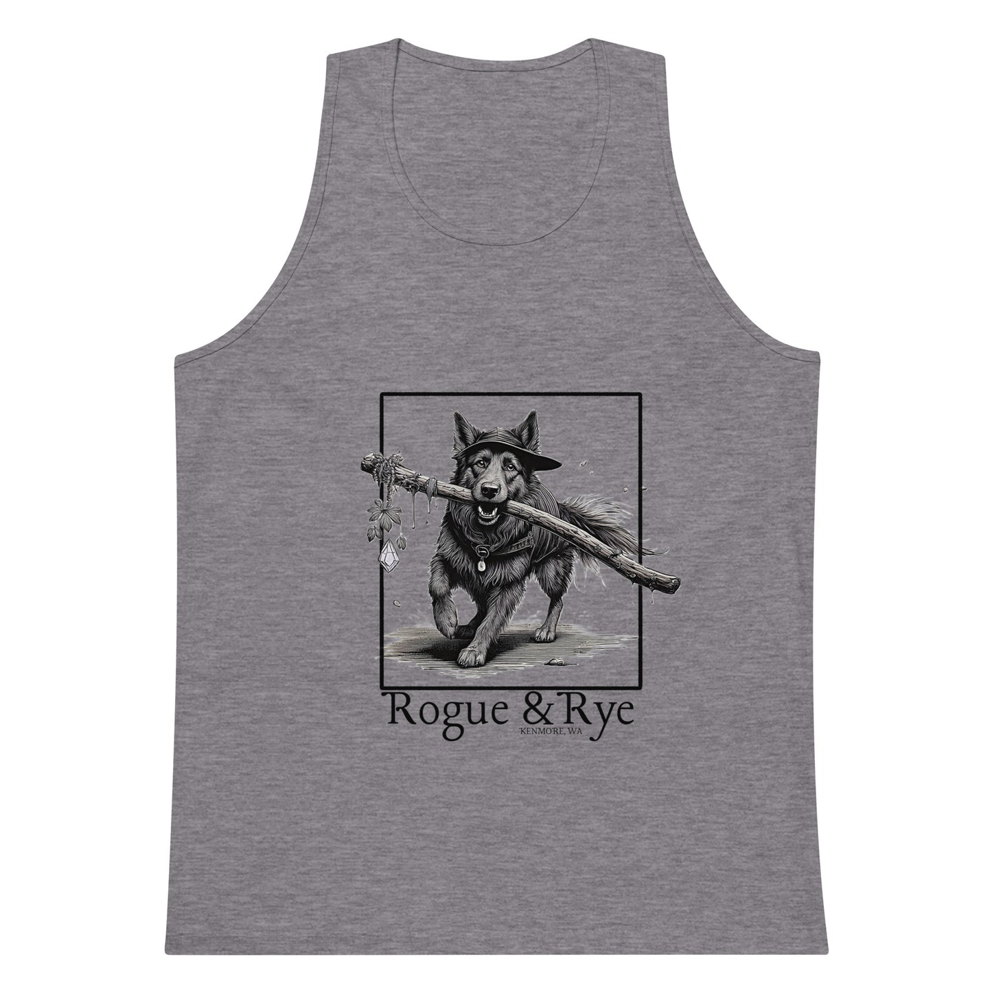 druid tank top, nature inspired tank, rogue and rye druid tank, unisex light color tank, breathable fantasy tank, rpg character tank top, organic cotton adventure wear, trail ready tank top, soft relaxed fit tank, premium gamer apparel, wilderness style tank, light print fantasy shirt