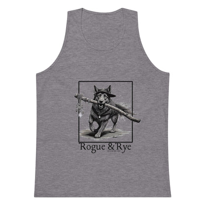 druid tank top, nature inspired tank, rogue and rye druid tank, unisex light color tank, breathable fantasy tank, rpg character tank top, organic cotton adventure wear, trail ready tank top, soft relaxed fit tank, premium gamer apparel, wilderness style tank, light print fantasy shirt