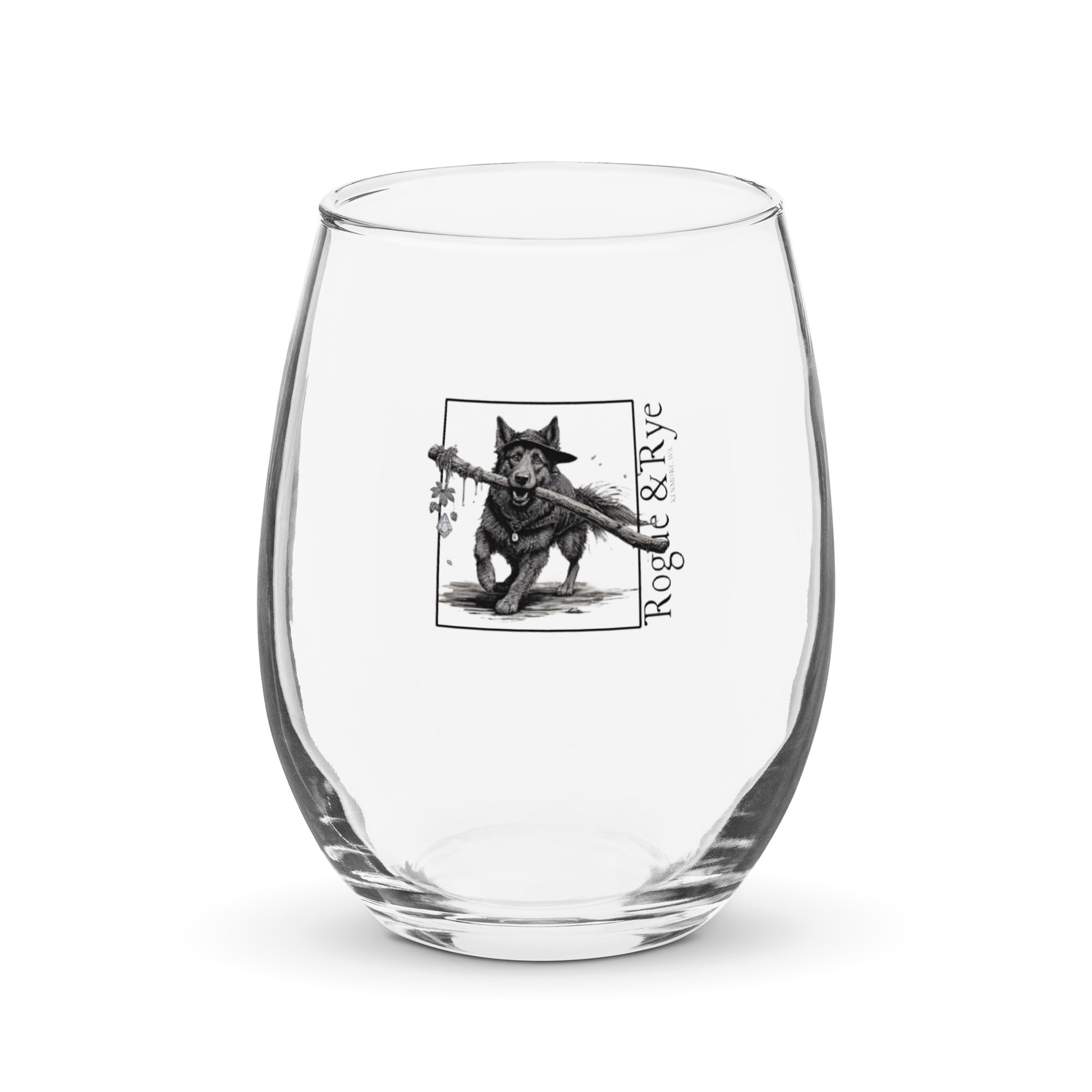 Druid wine glass, RPG stemless wine glass, nature-themed drinkware, Druid Dog fantasy glass, 15 oz wine glass for gamers, Rogue & Rye tabletop glassware, D&D druid gift, fantasy wine tumbler, loyal companion drinkware, stemless RPG wine glass