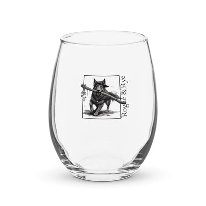 Druid wine glass, RPG stemless wine glass, nature-themed drinkware, Druid Dog fantasy glass, 15 oz wine glass for gamers, Rogue & Rye tabletop glassware, D&D druid gift, fantasy wine tumbler, loyal companion drinkware, stemless RPG wine glass